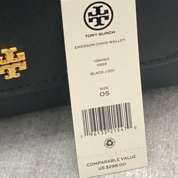 Tory Burch Emerson Chain Crossbody Wallet On Chain Black - Picture 11 of 12